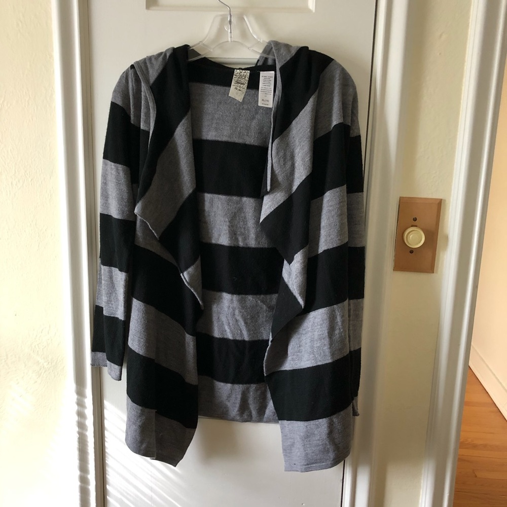 Guess Striped Open Front Cardigan